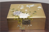 A Chinese Gold Lacquer Jewelery Box