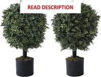 $49  Boxwood Topiary Ball Tree Set  UV Resistant