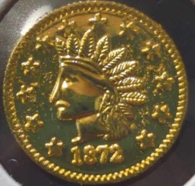 1872 1 California gold token
