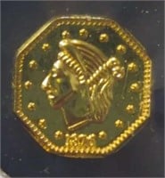 1876 1/4 California gold token