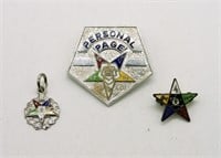 (3) Masonic Lodge Pins & Pendant 925
