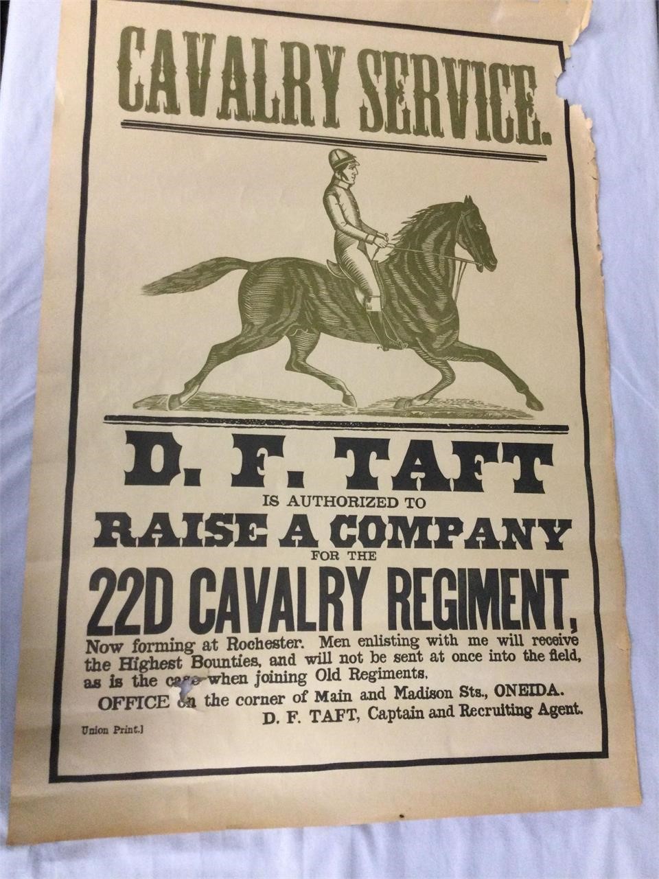 y Rare: Antique Civil War Recruiting Poster