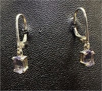 Sterling Silver Oval Tanzanite Earrings