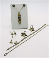 (6) Jasper, Abalone & Turquoise 925 Jewelry