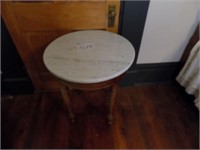 WOOD TABLE WITH MARBLE TOP