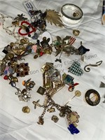 Assortment of fashion jewelry including a cameo