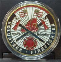 Volunteer firefighter challenge coin