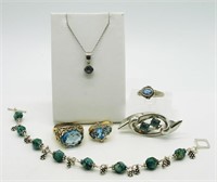 Blue Topaz Rings, Necklace & More 925