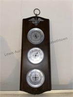 Vintage Wooden Cooper Thermometer Barometer