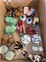 Box of vintage salt and pepper shakers