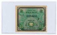 WWII French Script 2 Francs