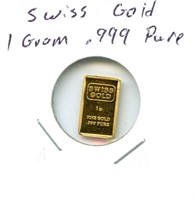 Swiss Gold 1 gram .999 Pure