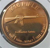 .999 fine copper one AVDP ounce M16 rifle