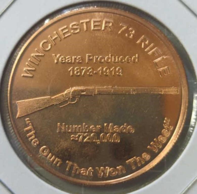 .999 fine copper one AVDP ounce Winchester 73