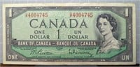 1954 Canadian $1 bank note