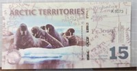 Arctic territories $15 bank note