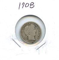 1908 Barber U.S. Silver Dime