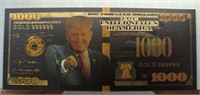 Donald Trump 24K gold-plated bank note