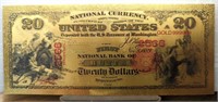 24K gold-plated bank note Butte Montana $20 bank