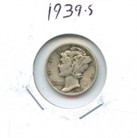 1939-S Mercury U.S. Silver Dime