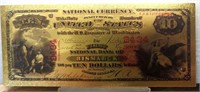 24K gold-plated bank note Bismarck North Dakota