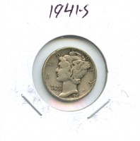 1941-S Mercury U.S. Silver Dime