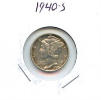 1940-S Mercury U.S. Silver Dime