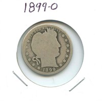 1899-O Barber Silver Quarter