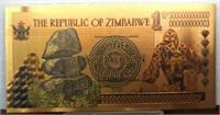 24K gold plated Zimbabwe one Yottalilion dollars