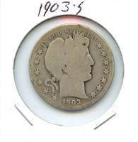 1903-S Barber Silver Half Dollar