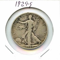 1929-S Walking Liberty Silver Half Dollar