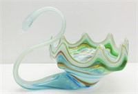 1960's Swan Blown Glass Art Center Piece 8.5"T