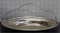 Antique silver plated fruit platter with handle