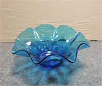Blenko, Handcraft Blue Glass Bowl