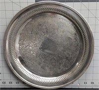 Antique silver plated serving tray 12x12