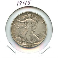 1945 Walking Liberty Silver Half Dollar