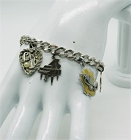 925 Charm Bracelet circa 1969-7 Charms