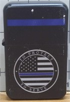 Zippo style lighter police flag