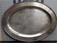 Antique silver plated large serving tray with