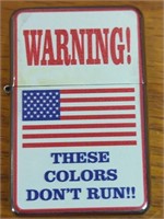 New warning These colors don't run Zippo style