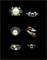 Vintage Sterling Pearl Rings