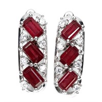 Natural Pigeon Blood  Red Ruby Earrings