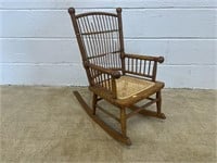 Small Childs Cane Seat Rocking Chair