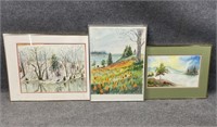 3 Original Landscape Watercolor Paintings