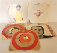Eight Vintage 45RPM Records Including Beatles &