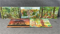 5 Large Original Landscape Oil Paintings