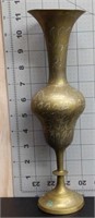 Vintage brass tall vase