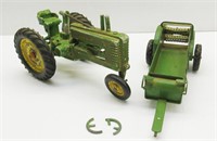 Vintage John Deere Tractor w/Hay Baler 5"T