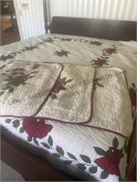 King size store bought quilt,and three shams