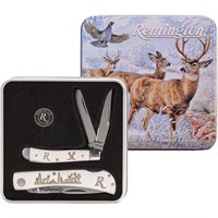 Remington Mule Deer knive gift Tin Set